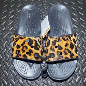 Crocs Classic Animal Print Slides Leopard Sandals